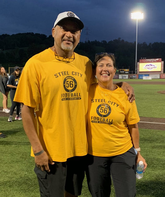 STEEL CITY FOOTBALL Gold with Black 100% Cotton Men's Short Sleeve Tee (MARKED DOWN)