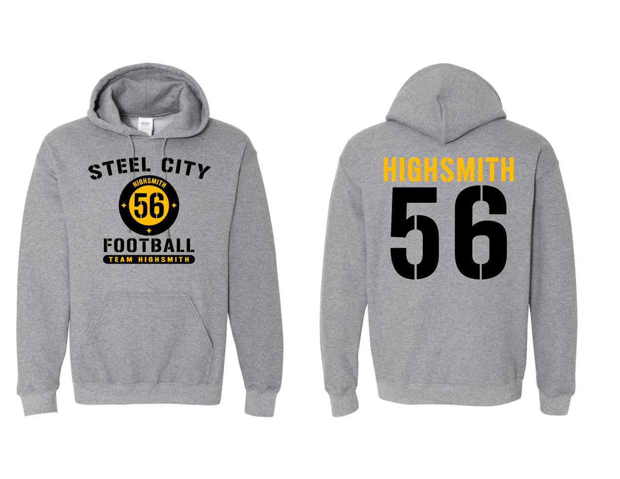 Steel City Gray with Black & Gold Men's Hooded Pullover (NEW)