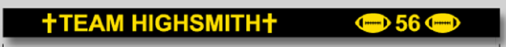 TEAM HIGHSMITH Black and Gold Silicone Wristband (5 BANDS)
