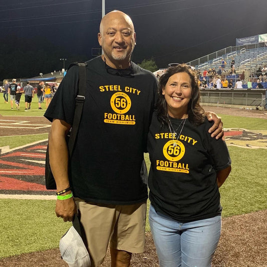 STEEL CITY FOOTBALL Black with Gold 100% Cotton Men's Short Sleeve Tee (MARKED DOWN)