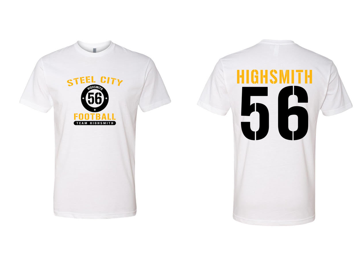 "NEW" STEEL CITY FOOTBALL White with Black & Gold 100% Cotton Youth Short Sleeve Tee (MARKED DOWN)