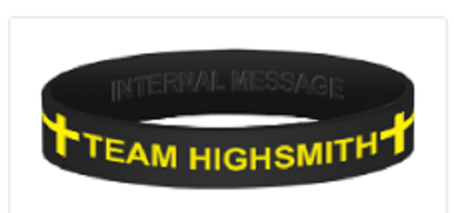 TEAM HIGHSMITH Black and Gold Silicone Wristband (2 BANDS)